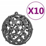 Vidaxl set de boules de noël avec pic et 300 led 120 pièces blanc et gris