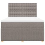 vidaXL Sommier à lattes de lit avec matelas Taupe 140x200 cm Tissu