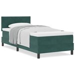 vidaXL Lit à ressorts avec matelas Vert foncé 90 x 190 cm tissu