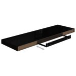 vidaXL Étagère murale flottante 4 Pièces Noir brillant 80x23 5x3 8 cm MDF