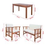 Salon de jardin 4 pièces bois d'acacia naturel beige 03_0010526