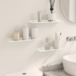 vidaXL Étagère flottante 3 Pièces Blanc 40 x 9 x 2 5 cm Acier