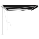 vidaXL Auvent automatique rétractable avec poteaux 5x3 5 m Anthracite
