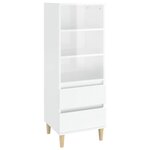 vidaXL Buffet haut Blanc brillant 40x36x110 cm Bois d'ingénierie