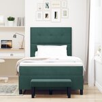 vidaXL Lit à ressort avec matelas & banc vert foncé 120x190 cm velours