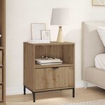 vidaXL Table de chevet avec tiroir chêne artisanal 49 x 36 x 61 cm
