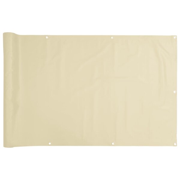 vidaXL Écran d'intimité de balcon crème 400x75 cm PVC