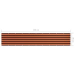 vidaXL Écran de balcon Orange et marron 90x500 cm Tissu Oxford