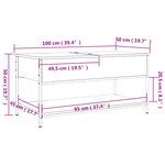 vidaXL Table basse chêne marron 100x50x50cm bois d'ingénierie et métal
