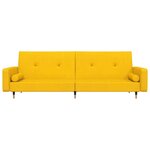 vidaXL Canapé-lit à 2 places avec deux oreillers Jaune Velours