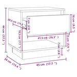 vidaXL Table de chevet Chêne fumé 45x34x44 cm Aggloméré