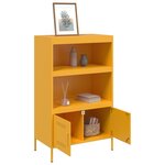 vidaXL Buffet haut jaune moutarde 68x39x113 cm acier