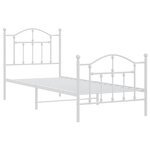 vidaXL Cadre de lit métal sans matelas avec pied de lit blanc 90x200cm