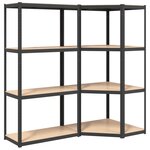 vidaXL Étagères à 4 niveaux 2Pièces Anthracite Acier et bois d'ingénierie