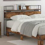 vidaXL Tête de lit de rangement Chêne fumé 160 cm Bois d'ingénierie
