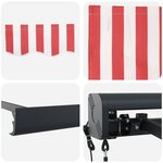 vidaXL Auvent Rétractable Rouge et blanc 300 x 250 cm Tissu et Métal