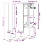 vidaXL Armoire Miroir de Salle de Bain Chêne fumé 60 x 14.5 x 70 cm