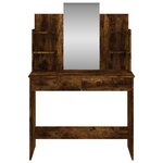 vidaXL Coiffeuse avec miroir chêne fumé 96x39x142 cm
