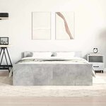 vidaXL Cadre de lit sans matelas gris béton 150x200 cm