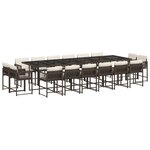 vidaXL Ensemble à manger de jardin et coussins 17 Pièces marron rotin