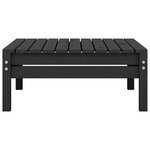 vidaXL Repose-pied de jardin noir bois de pin massif