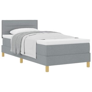 vidaXL Lit à ressorts avec matelas Gris clair 80 x 200 cm tissu