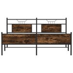 vidaXL Cadre de lit en métal sans matelas chêne fumé 160x200 cm