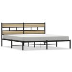vidaXL Cadre de lit en métal sans matelas chêne sonoma 183x213 cm