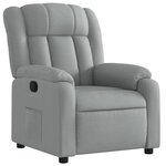 vidaXL Fauteuil inclinable en tissu gris clair
