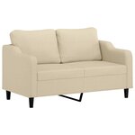 vidaXL Canapé à 2 places Crème 140 cm Tissu