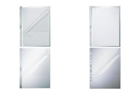 Pochettes perforées, A4, transparent en PP, grainé LEITZ