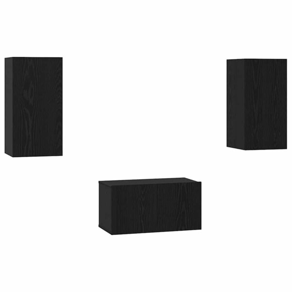vidaXL Ensemble meuble TV 3 Pièces Chêne noir 60 x 30 x 30 cm