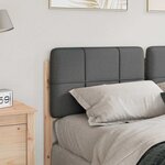 vidaXL Tête de lit capitonnée Marron et gris clair 120 cm Pin massif