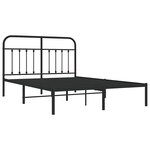 vidaXL Cadre de lit métal sans matelas avec tête de lit noir 135x190cm