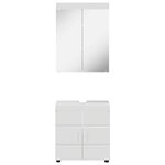 vidaXL Ensemble de mobilier de salle de bain TULUM Blanc brillant
