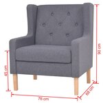 vidaXL Fauteuil gris tissu