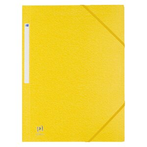 Chemise à élastique 3 rabats oxford 24 x 32 cm dos 3 cm - couleurs classiques jaune - lot de 10