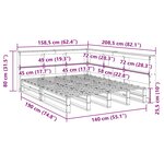 vidaXL Lit bibliothèque sans matelas 140x190 cm bois de pin massif