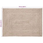 vidaXL Tapis Naturel et blanc 120 x 170 cm Jute
