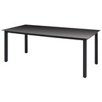 vidaXL Ensemble à manger de jardin et coussins 9 Pièces Poly rotin Gris