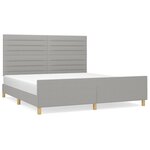 vidaXL Cadre de lit avec tête de lit Gris clair 160x200 cm Tissu