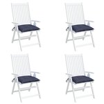 vidaXL Coussins de chaise lot de 4 bleu marine 40x40x7 cm tissu oxford