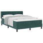 vidaXL Lit à ressorts avec matelas Vert foncé 190 x 140 cm Polyester