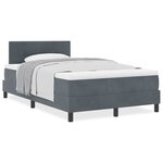 vidaXL Lit à ressorts avec matelas Gris foncé 120 x 200 cm tissu