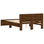 vidaXL Cadre de lit avec tête de lit et LED chêne marron 120x190 cm