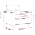 vidaXL Chaise de canapé crème 60 cm tissu microfibre