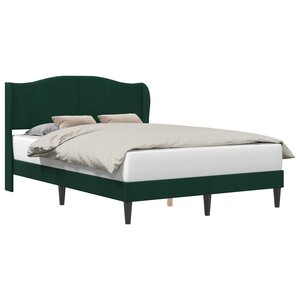 vidaXL Cadre de lit avec tête de lit Vert foncé 120 x 200 cm Velours
