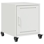 vidaXL Tables de chevet 2 Pièces blanc 36x39x43 5 cm acier