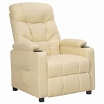vidaXL Fauteuil Crème Tissu