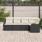 vidaXL Ensemble de canapé de jardin Noir polyrotin